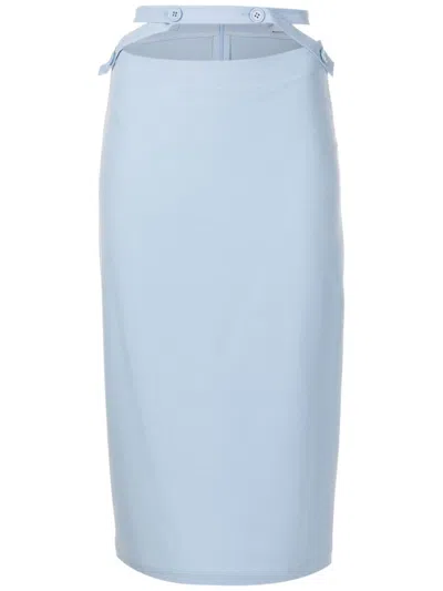 Gloria Coelho Cut-out Pencil Skirt In Blue