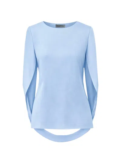 Gloria Coelho Cutout Long-sleeve Top In Blue