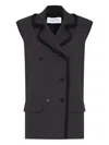 Gloria Coelho Destroyed Double-breasted Frayed Vest In Black