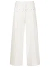 Gloria Coelho Double-buckle Wide-leg Trousers In White