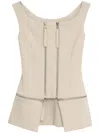 Gloria Coelho Double-zipper Top In Neutrals