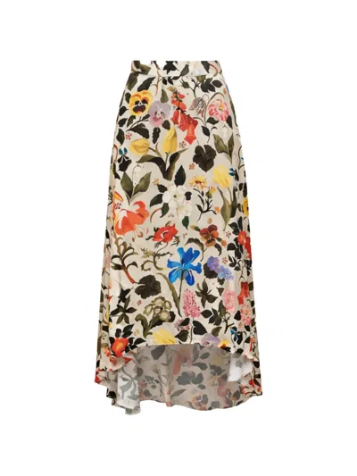 Gloria Coelho Elisabetana Floral-print Midi Skirt In Multi