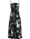 Gloria Coelho English Garden Midi Dress In Black
