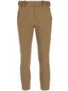 Gloria Coelho Faux-leather Detail Skinny Trousers In Brown