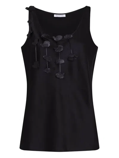 Gloria Coelho Floral-detail Blouse In Black