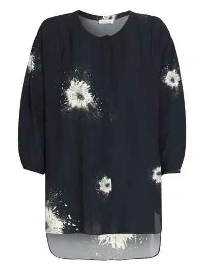 Gloria Coelho Floral-print Blouse In Blue