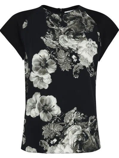 Gloria Coelho Floral-print T-shirt In Black