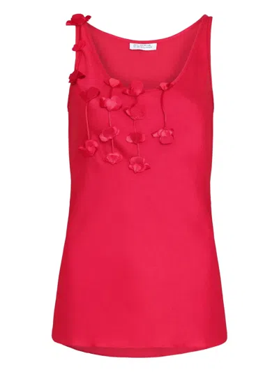 Gloria Coelho Flower-embellished Blouse In Pink