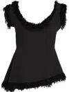 Gloria Coelho Fringed Top In Black