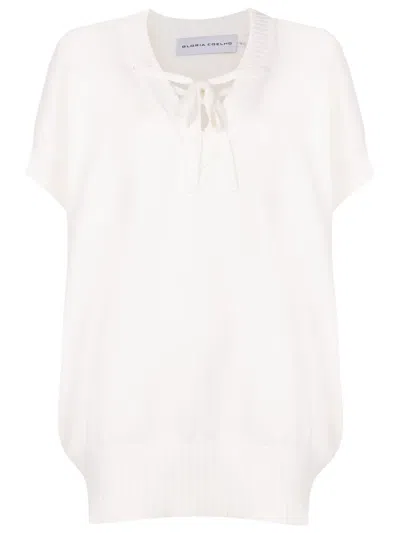Gloria Coelho Front Tie-fastening Blouse In White