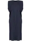Gloria Coelho Gathered-detailed Midi Dress In Blue
