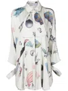 Gloria Coelho Graphic-print Minidress In Green