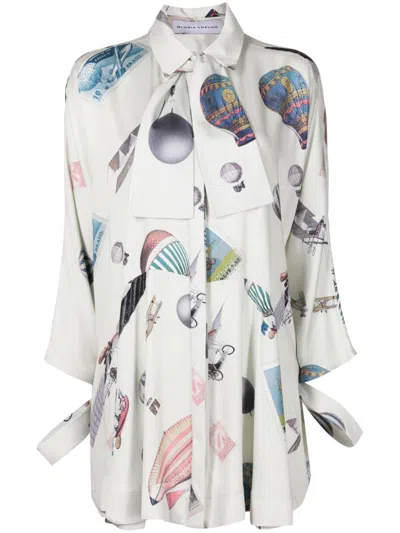 Gloria Coelho Graphic-print Minidress In Green