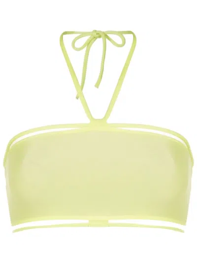 Gloria Coelho Halterneck Bikini Top In Green
