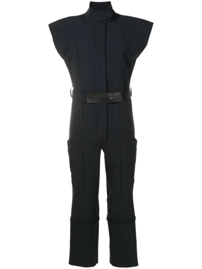 Gloria Coelho High-neck Sleeveless Jumpsuit In Black