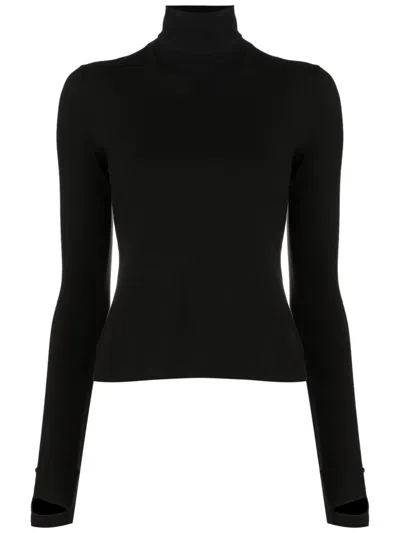 Gloria Coelho Cut-out Detail Roll-neck Top In Black