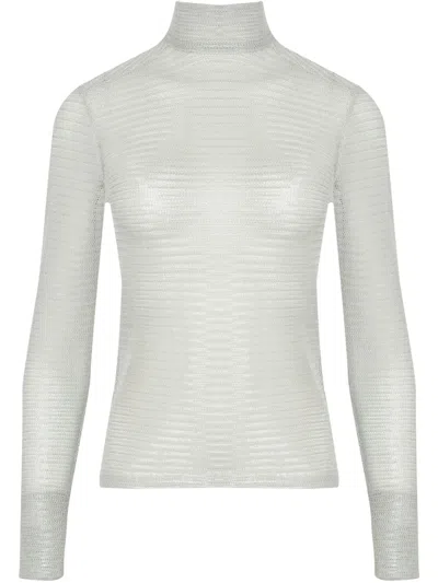 Gloria Coelho High Neck Top In Grey
