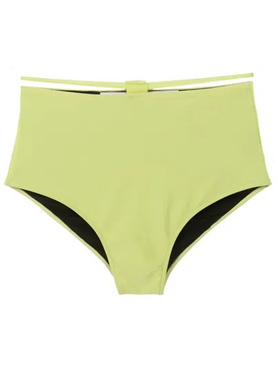 Gloria Coelho High-rise Bikini Bottoms In Green