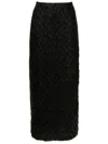 Gloria Coelho High-waisted Tinsel Midi Skirt In Black