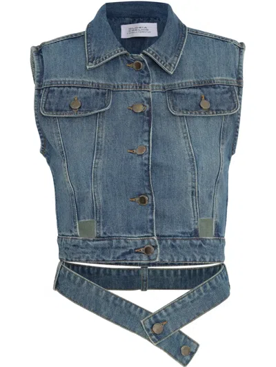 Gloria Coelho Isabella Fiorentino Sleeveless Jacket In Blue