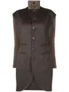 Gloria Coelho Knitted-panel Wool Coat In Brown