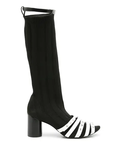 Gloria Coelho Knitted Thigh-high Boots In Black