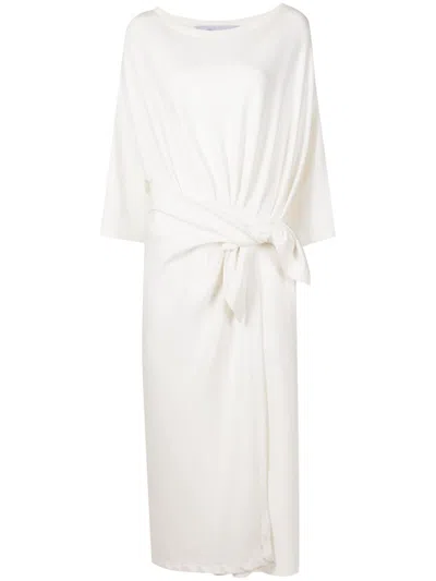 Gloria Coelho Knot-detail Midi Dress In White