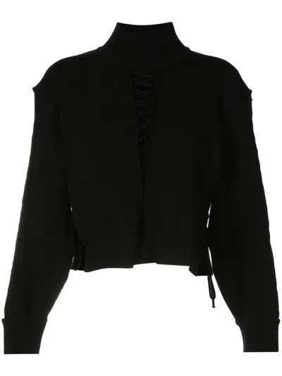 Gloria Coelho Lace-up Jumper In Black