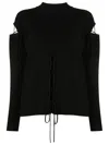 Gloria Coelho Lace-up Jumper In Black