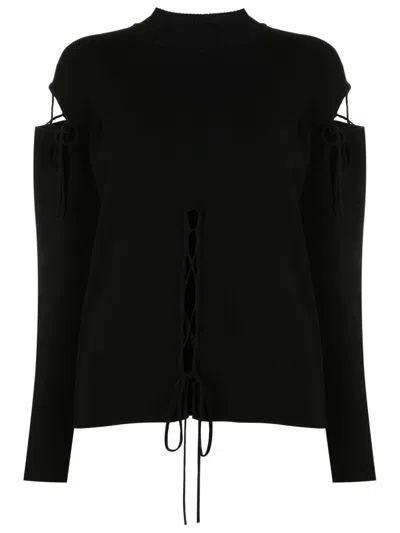 Gloria Coelho Lace-up Jumper In Black