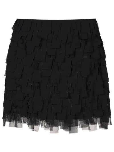 Gloria Coelho Layered High-waisted Skirt In Blue