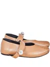 Gloria Coelho Leather Ballerina Shoes In Neutrals