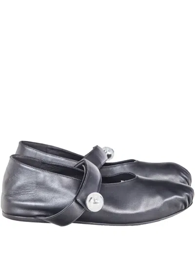 Gloria Coelho Leather Ballet Flats In Black