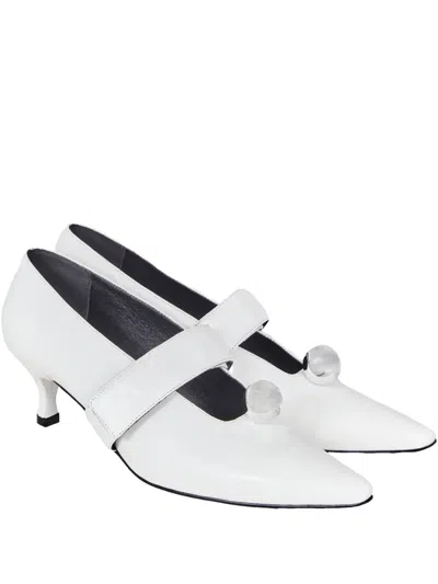 Gloria Coelho Leather Pumps In White