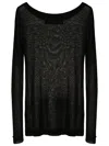 Gloria Coelho Wide-neck Fine-knit Blouse In Black