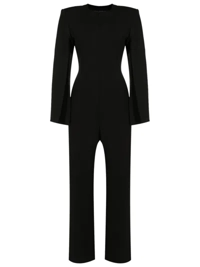 Gloria Coelho Long Slit-sleeve Jumpsuit In Black