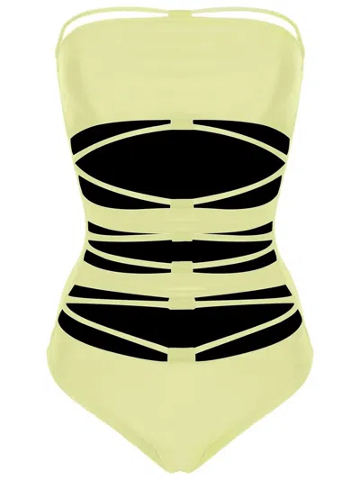 Gloria Coelho Maillot Cut-out One-piece In Green
