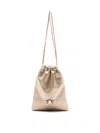 Gloria Coelho Metallic Drawstring Mini Pouch In Neutrals