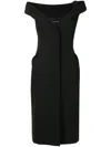 Gloria Coelho Off-shoulder Midi Dress In Black