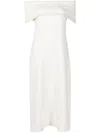Gloria Coelho Off-shoulder Midi Dress In White