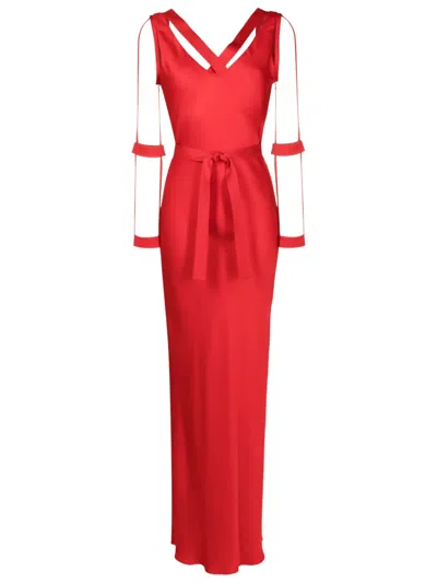 Gloria Coelho Optical-illusion Maxi Dress In Red