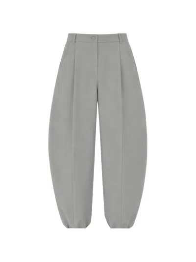 Gloria Coelho Oval Cropped Barrel Trousers In Gray