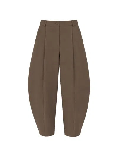 Gloria Coelho Oval Pleated Trousers In Brown