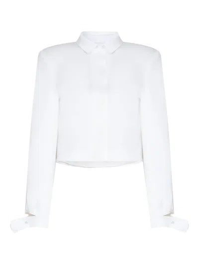 Gloria Coelho Padded-shoulder Cotton Shirt In White