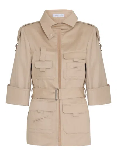 Gloria Coelho Patch-pocket Belted Jacket In Neutral