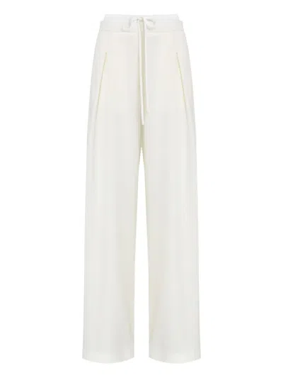 Gloria Coelho Pleated Drawstring Trousers In White