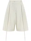 Gloria Coelho Pleated Wide-leg Shorts In Neutrals
