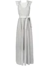 Gloria Coelho Polka-dot Embroidered Gown In Grey