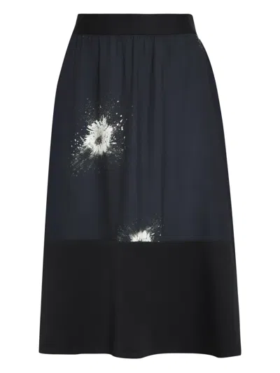 Gloria Coelho Printed Panel Skirt In Blue