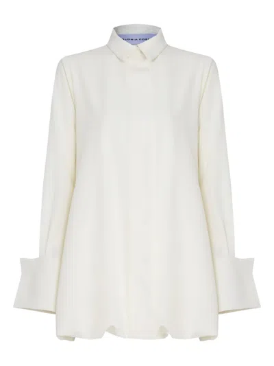 Gloria Coelho Rockabilly Wide-cuff Shirt In White